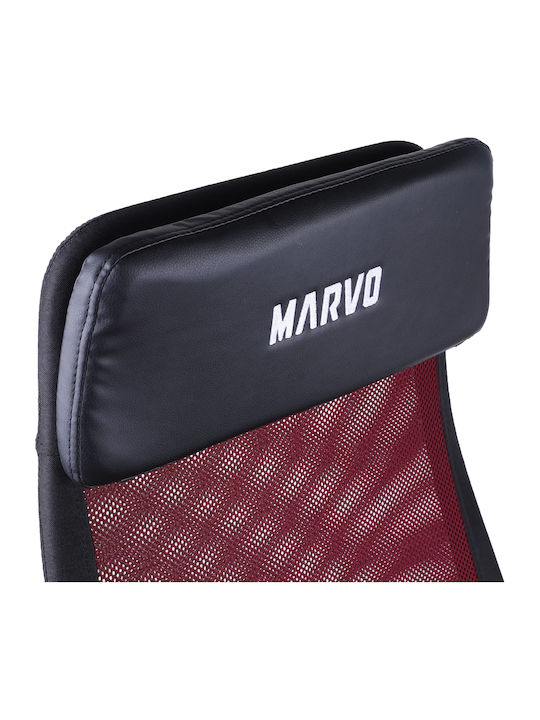 Marvo Maximus CH-205 Υφασμάτινη Καρέκλα Gaming με Ρυθμιζόμενα Μπράτσα Μαύρο / Κόκκινο