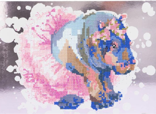 Nice Diamantiny Level Up Δημιουργικό Σετ Παιχνιδιού Μωσαϊκού “watercolor Hippopotamus” Πολύχρωμα Διαμαντάκια 96333 6+ Ετών