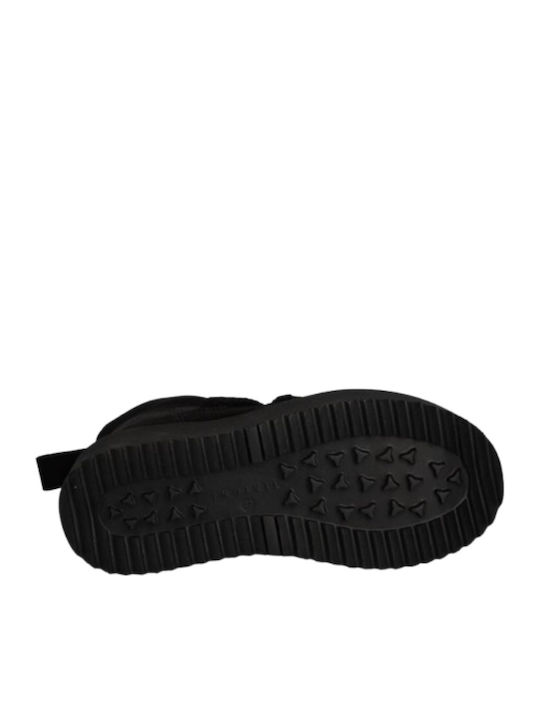 Suede Γυναικεία Μποτάκια με Πλατφόρμα Μαύρα