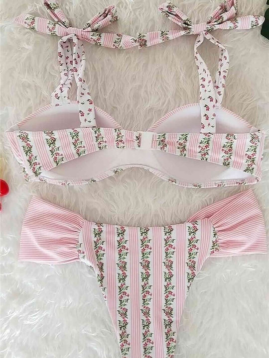 Bikini Set Top & Slip Bottom Pink