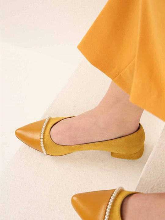 Wildleder Damen Ballerinas in Gelb Farbe
