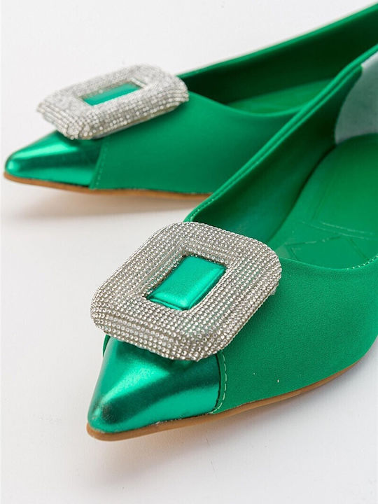 Leather Ballerinas Green