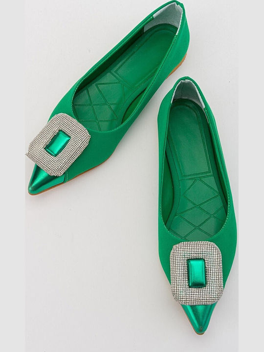 Leather Ballerinas Green