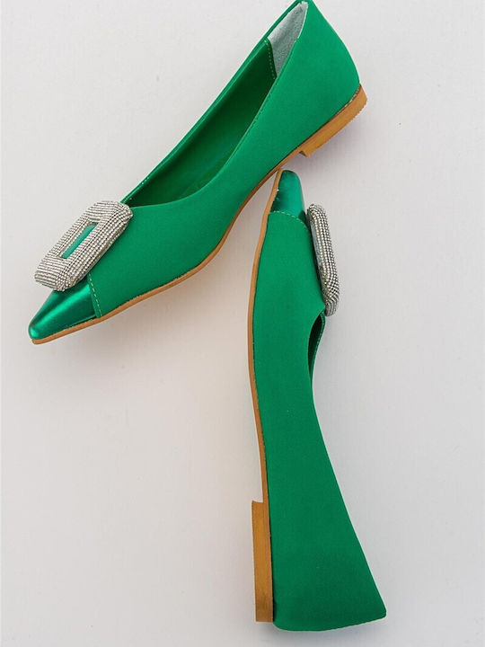 Leather Ballerinas Green