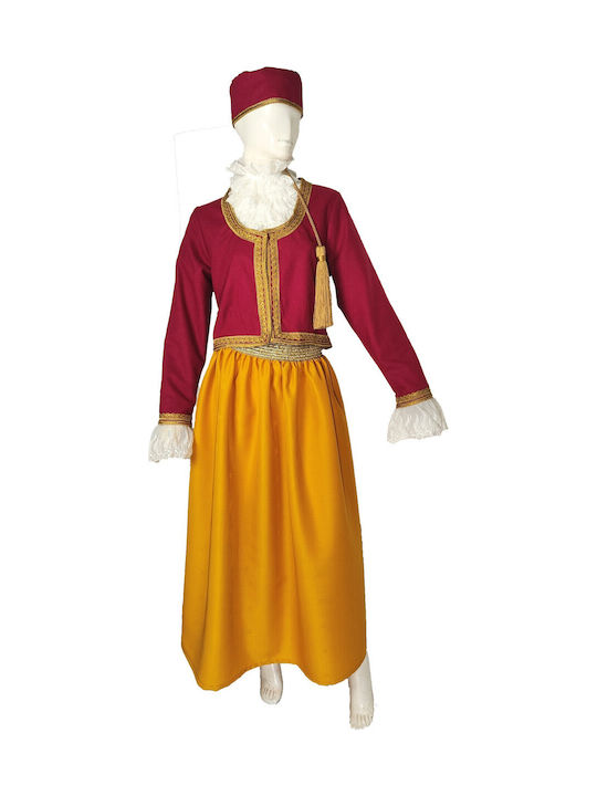 Traditional Costume Amalia with Porphyra with 3 Rows Necklace
