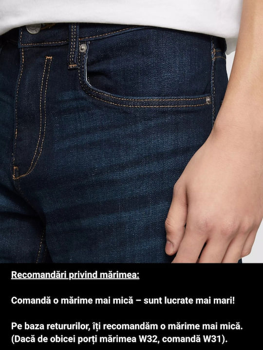 Nelio Pantaloni De Blugi Pentru Bărbați Slim Fit Albastru Marin Închis