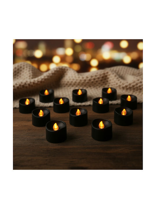 Lustră Decorativă Lumânare Negru 12buc
