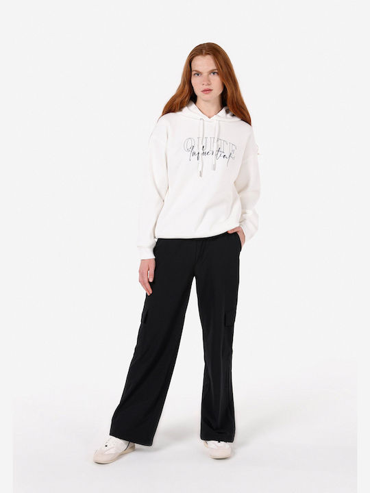 Damen Sweatshirt Kapuzen White
