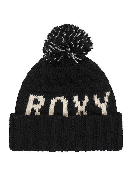 Tonic Pom Pom Beanie Fleece Beanie Knitted in Black color