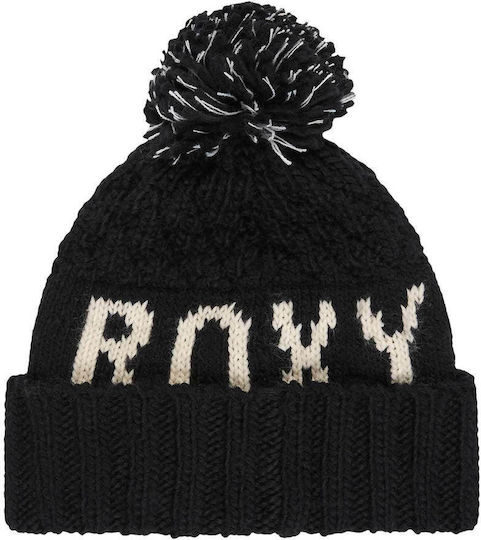 Tonic Pom Pom Beanie Fleece Beanie Knitted in Black color