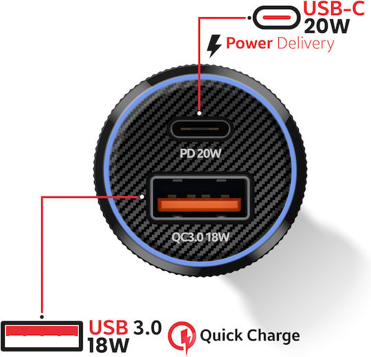 Swissten 20w USB-C USB-A Autoladegerät Für Smartphones 1m 60w USB-C Kabel Schwarz