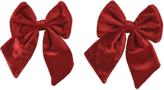 Kaemingk Weihnachtliche Farbband Plastik Rot 17x14cm 2Stück