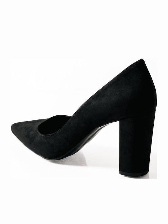 Suede Μυτερές Γόβες Μαύρες