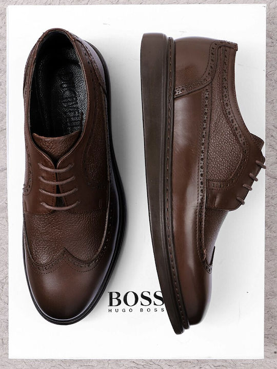 Δερμάτινα Ανδρικά Oxfords Καφέ