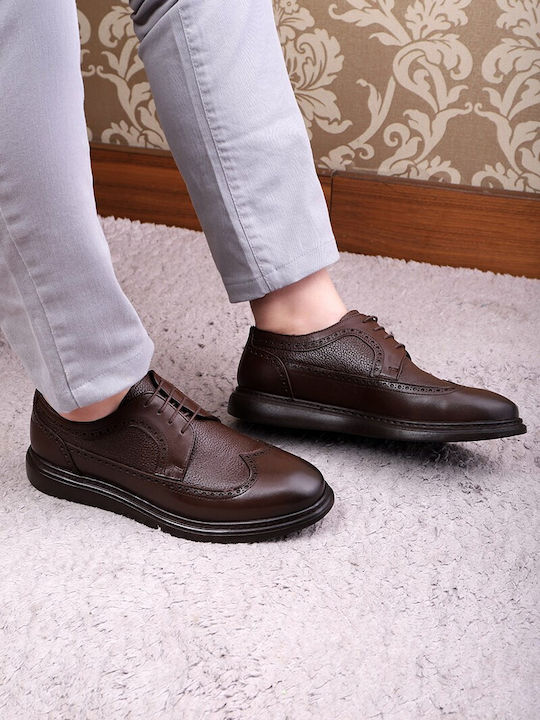 Δερμάτινα Ανδρικά Oxfords Καφέ