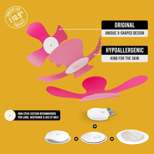X-Patches Plasture Rezistent La Apă Pentru Omnipod Libre & Medtronic 20 Bucăți Roz