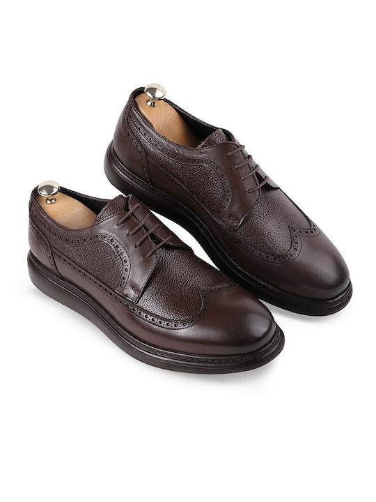 Δερμάτινα Ανδρικά Oxfords Καφέ