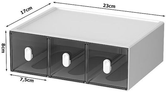 Office Organizer Plastic 3 Drawers 23x17x8 Cm Aria Trade