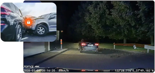 70Mai Μ800-2 4Κ Σετ Κάμερα DVR Αυτοκινήτου 4K Wi-Fi, GPS & Κάμερα Οπισθοπορείας