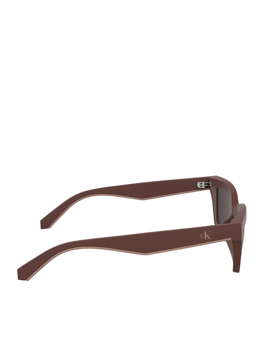 Calvin Klein Feminini Ochelari de soare cu Burgundy Cadru și Maro Lentilă