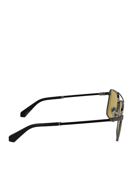 Calvin Klein Bărbătești Ochelari de soare cu Gri Cadru și Galben Oglindă Lentilă CKJ25201S 017
