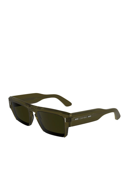 Calvin Klein Bărbătești Ochelari de soare cu Verde Cadru și Verde Lentilă