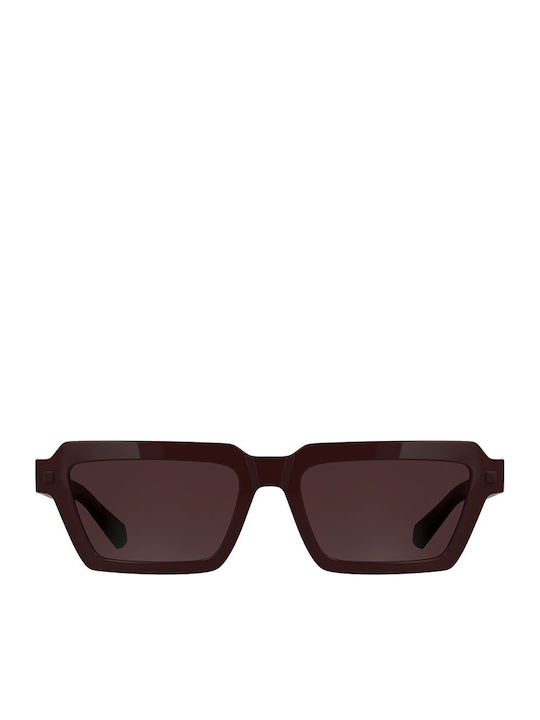 Calvin Klein Feminini Ochelari de soare cu Burgundy Cadru și Roșu Lentilă