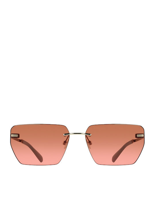 Calvin Klein Feminini Ochelari de soare cu Auriu Cadru și Maro Degrade Lentilă CKJ25207S 725