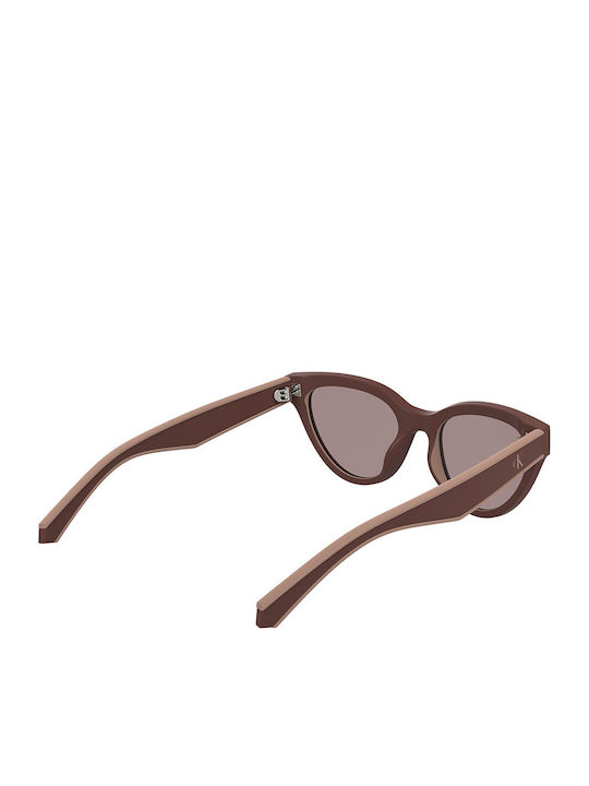 Calvin Klein Feminini Ochelari de soare cu Burgundy Cadru și Burgundy Lentilă CKJ25301S 605