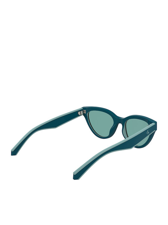 Calvin Klein Feminini Ochelari de soare cu Turcoaz Cadru și Turcoaz Lentilă CKJ25301S 432