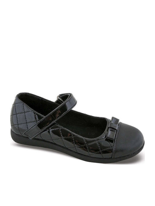 Kids Anatomic Ballerinas with Hoop & Loop Closure Black