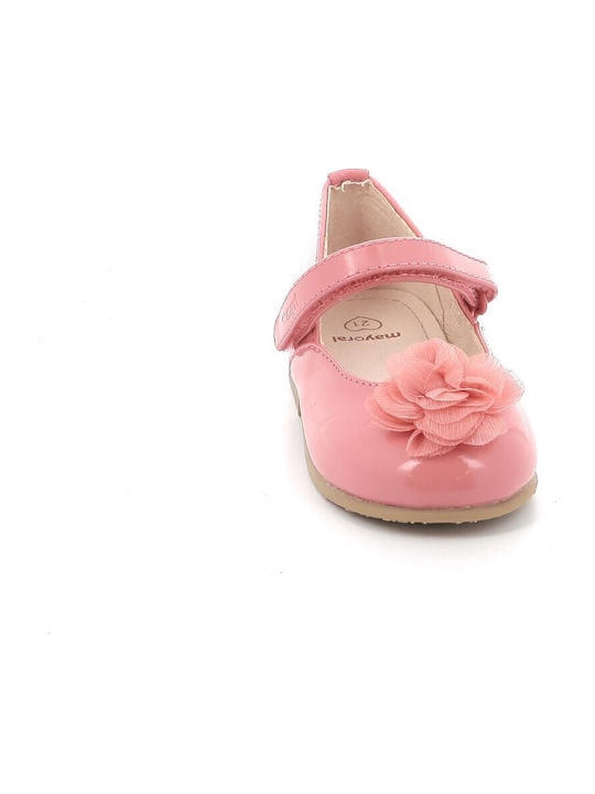 Balerini copii Anatomic cu elastic Piele lăcuită Roz