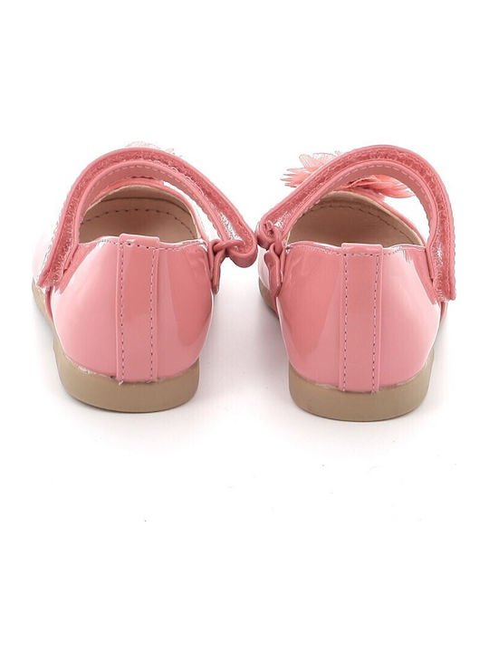 Balerini copii Anatomic cu elastic Piele lăcuită Roz