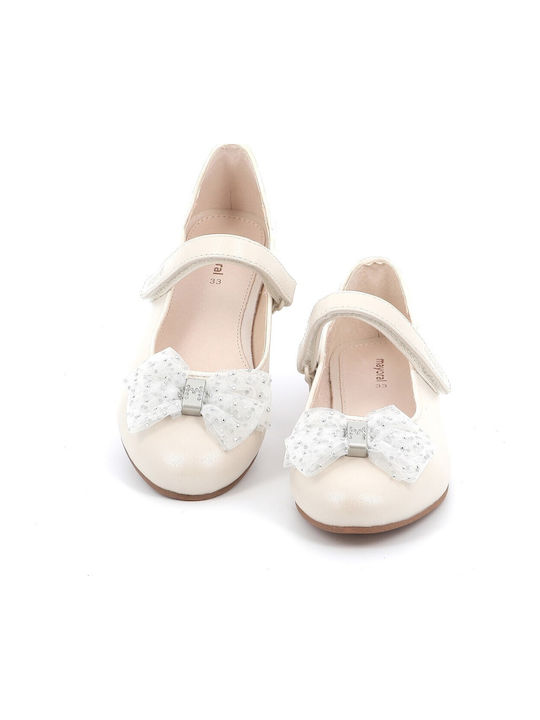 Kids Anatomic Ballerinas with Elastic Strap White