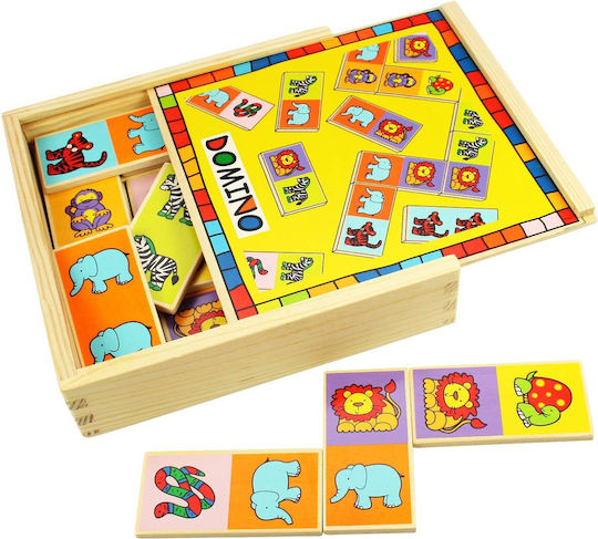 Joc de Societate Ξύλινο Domino Ζωάκια pentru 1+ Jucători 2+ Ani (EN) Big Jigs