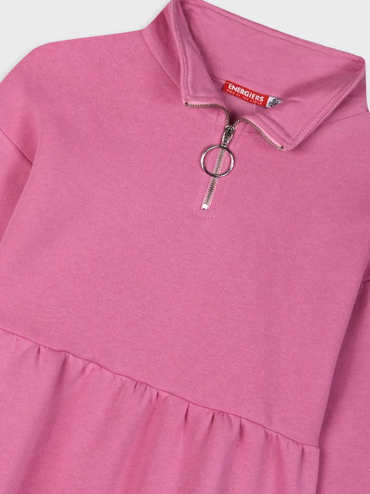 Kinderkleid Mädchenkleider Langärmelig Magenta