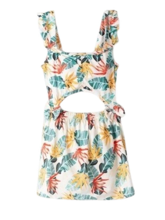 Kinderkleid Ärmellos Blumen Mehrfarbig