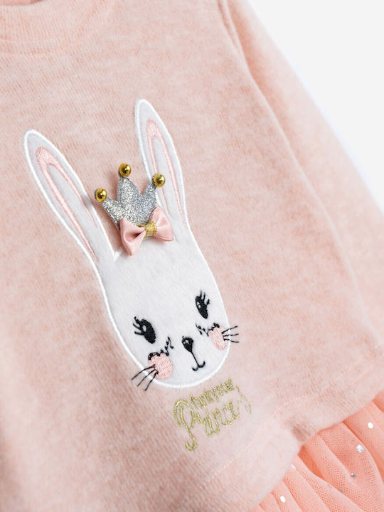 Kinderkleid Langärmelig Tüll Rosa