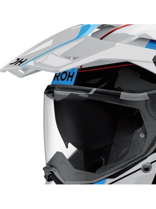 Airoh Commander 2 White / Red Gloss Motorcycle Helmet On-Off ECE 22.06 1450gr with Pinlock and Sunvisor