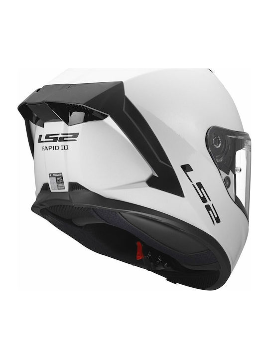 LS2 FF820 Rapid III White Gloss Motorcycle Helmet Full Face ECE 22.06 1350gr