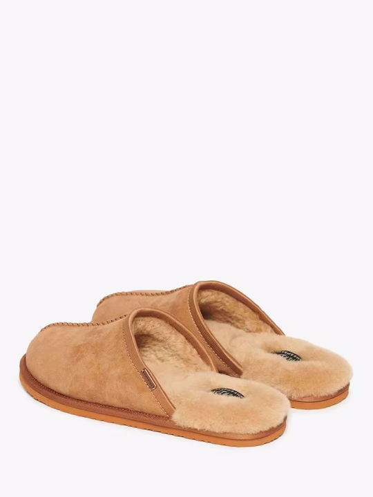 Superdry Mule Slipper Men's Leather Slippers Brown
