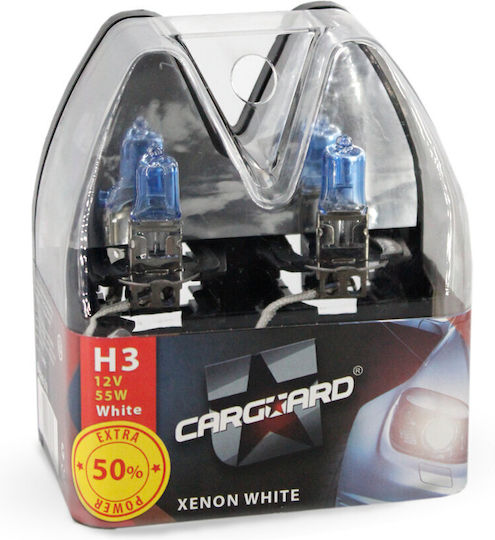 CarGuard Λάμπες Αυτοκινήτου H3 Αλογόνου Λευκό 12V 55W 2τμχ