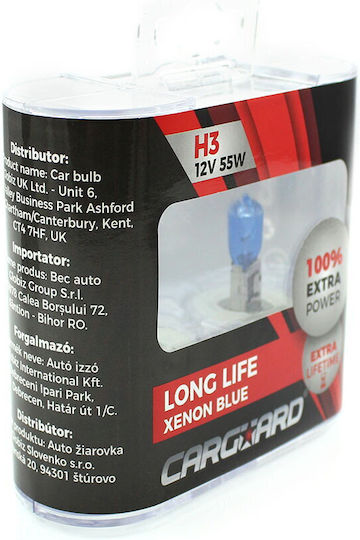 CarGuard Λάμπες Αυτοκινήτου H3 Αλογόνου Λευκό 12V 55W 2τμχ