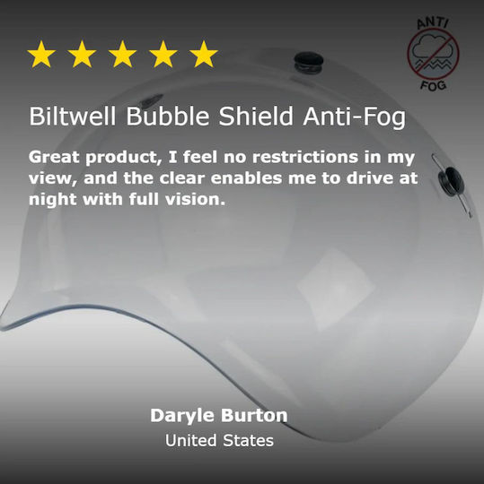 Biltwell Bubble Helmvisier Transparent 2001-101