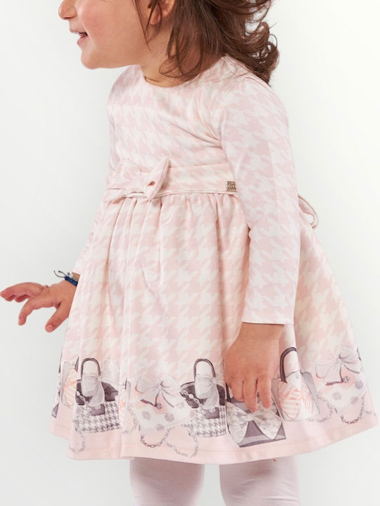 Kinderkleid Langärmelig Set mit Accessoires Rosa