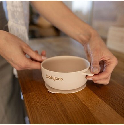 Babyono Baby Food Bowl made of Silicone Beige
