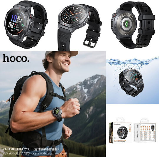 Hoco Y37 45mm Smartwatch (Μαύρο)