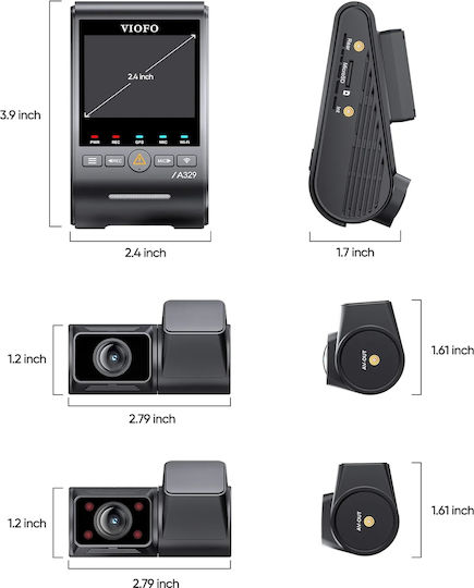 Viofo Set Cameră DVR Auto 4K Bluetooth Wi-Fi GPS și Cameră Marșarier