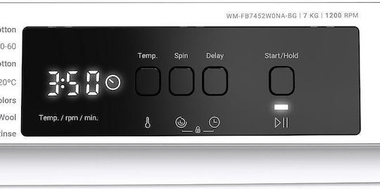 Daewoo Πλυντήριο Ρούχων 7kg 1200 Στροφών WM-FB7452W0NA-BG