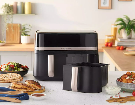 Russell Hobbs Satisfry Friteuză cu aer cu Coș Detașabil Dublu 9lt Negru